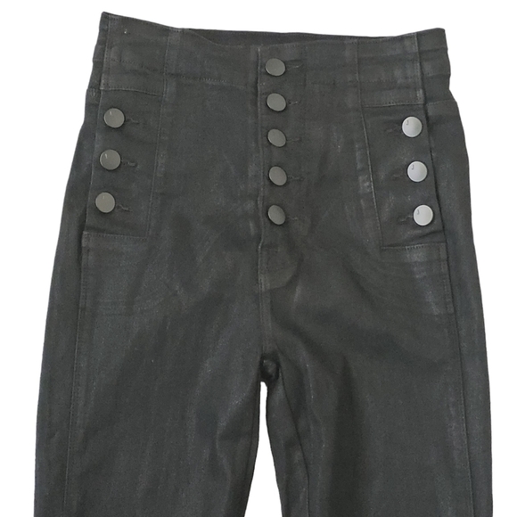 J Brand Natasha Button Sky High Coated Skinny Jeans in Fearless 24 - Picture 9 of 11